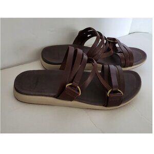 Merrell Womens Bracken Slide Brown Leather Comfort Sandal Shoe Size 9